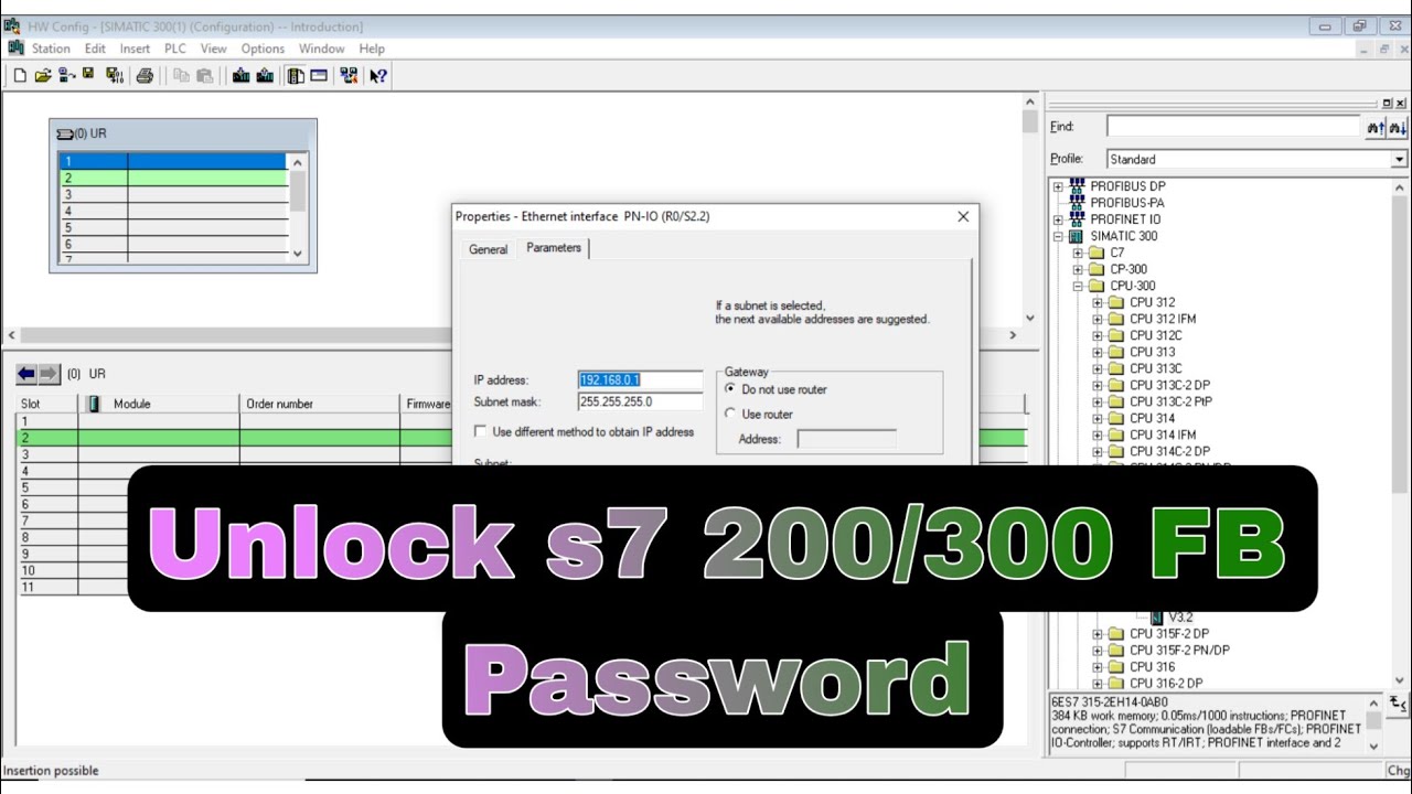 Unlock S7-200/300 fb Password | MMC Backup Method