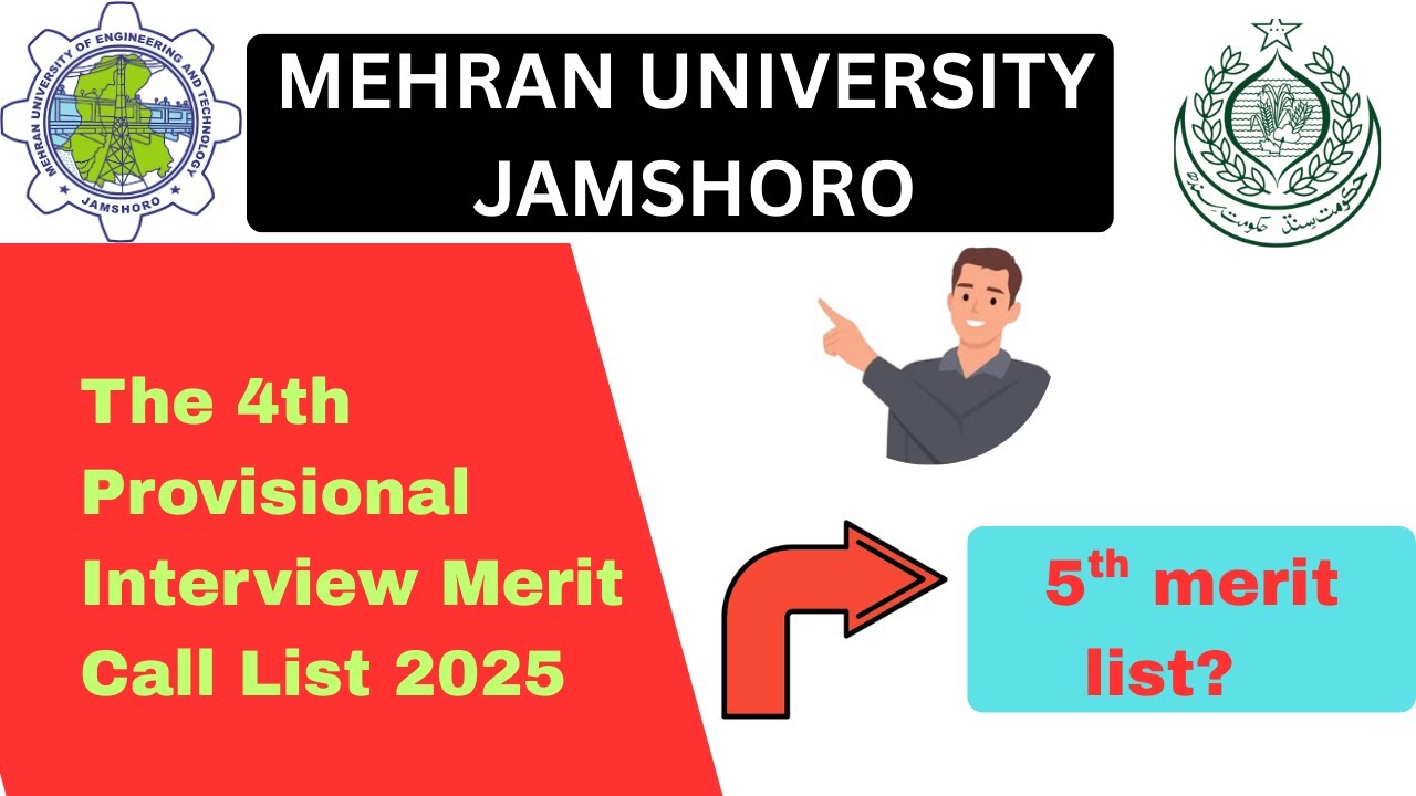 The 4th Provisional Interview Merit Call List 2025 || Mehran University Admission 2025.
