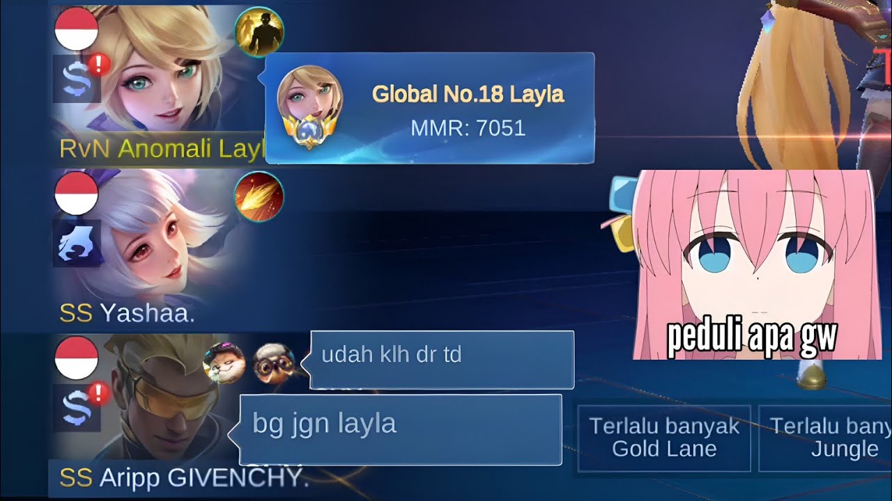 PERJALANANKU SOLO RANK UNTUK MENJADI TOP GLOBAL 1 LAYLA (PART1) Ketemu publik yg remehin layla njir!