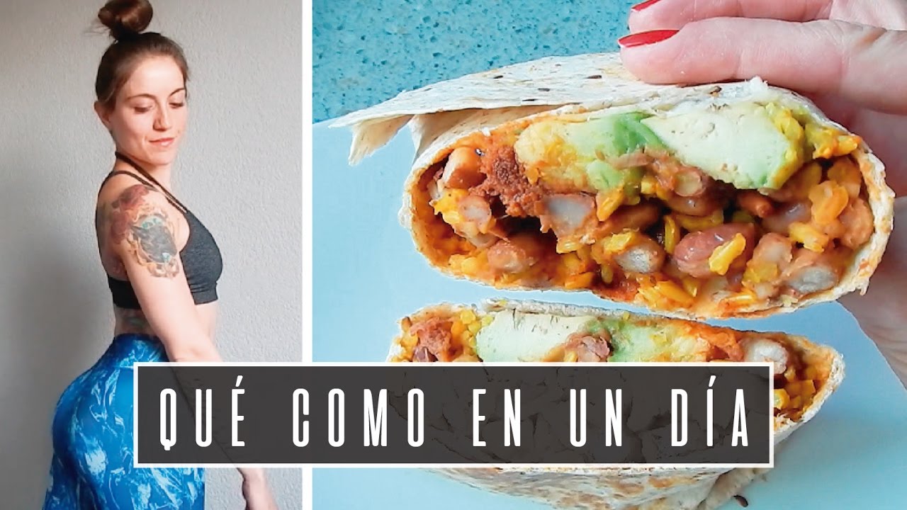 Qué como en un día ✨🌱FIT VEGAN 💪🏽 Burrito vegano y ejercicios de abdomen 🌯❤️