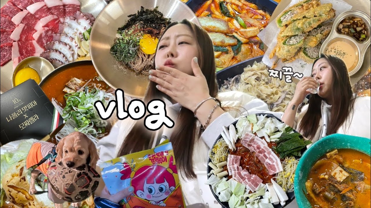 [먹방vlog] 매갈부터 쭈꾸미까지 맵부심 최고조🔥 구독자첫만남..💕(현선이네떡볶이,국물두루치기,차돌육회,나폴리맛피아버거,야곱,파스타,매운갈비찜,김치찌개,두부조림,들기름막국수)