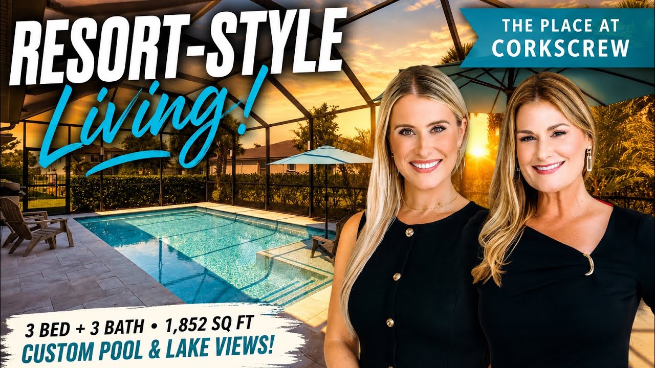 CUSTOM POOL + LAKE VIEW + FURNISHED! 😍 | The Place at Corkscrew | Estero Home for Sale