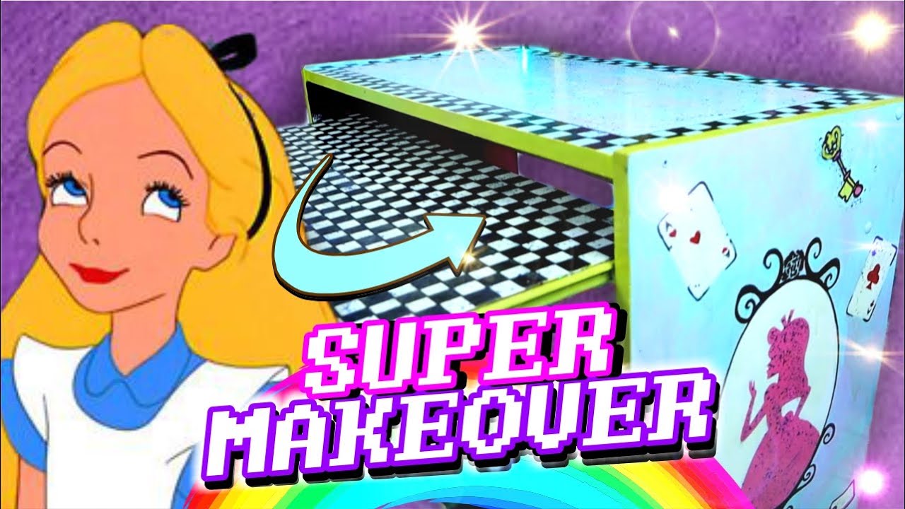 Transformo ESCRITORIO de VIEJO a NUEVO al estilo ALICIA EN EL PAIS DE LAS MARAVILLAS 🌈 MAKEOVER #8