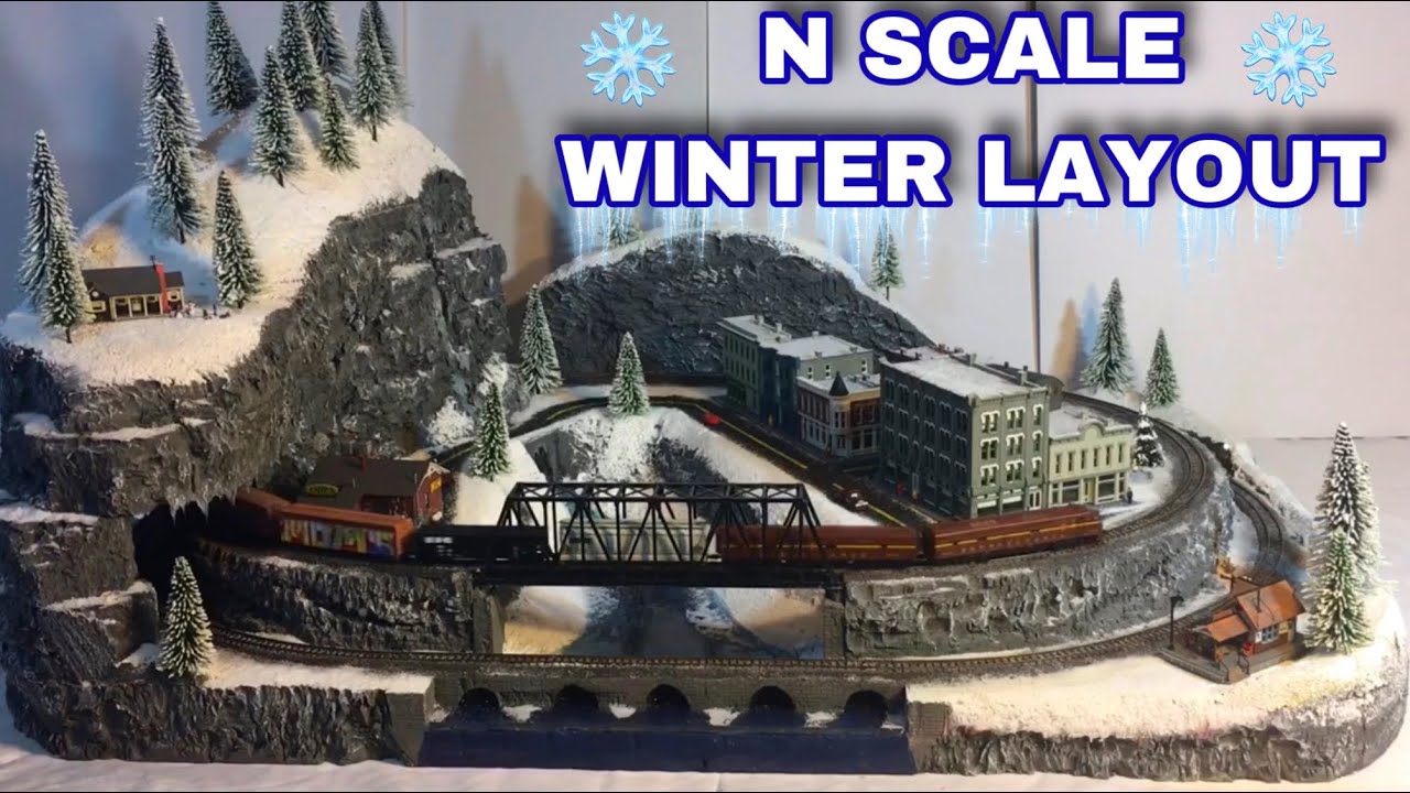N scale Winter Christmas train layout from start to finish!