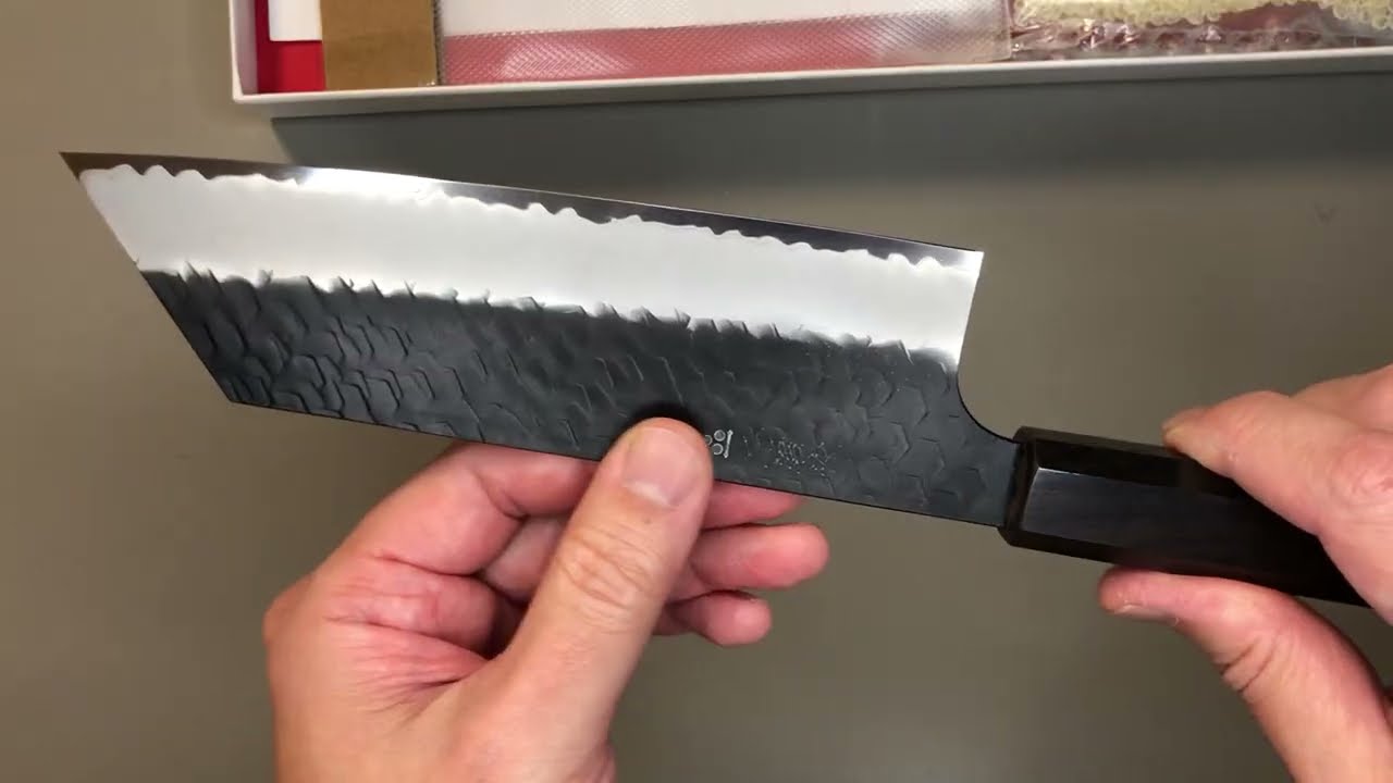 Nigara SG2 K-tip Nakiri 170mm Kurouchi Tsuchime Ebony Unboxing Quick Look