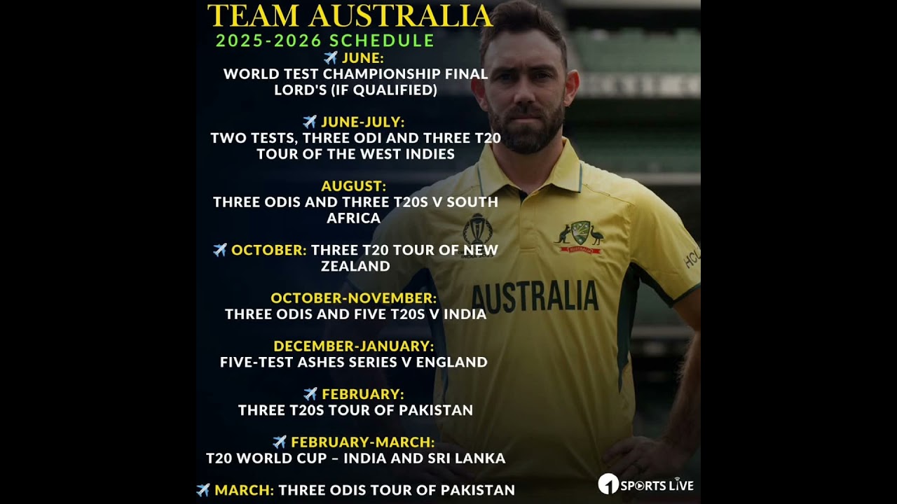 Australia Men's Team Schedule 2025-2026