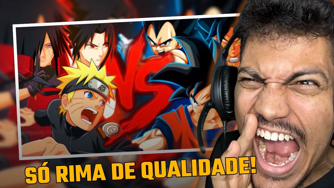 O MELHOR COMBATE DE RIMAS DO MUNDO! DÃO REAGE: Ninjas VS. Saiyajins |Combate de Rimas (Prod. Micael)