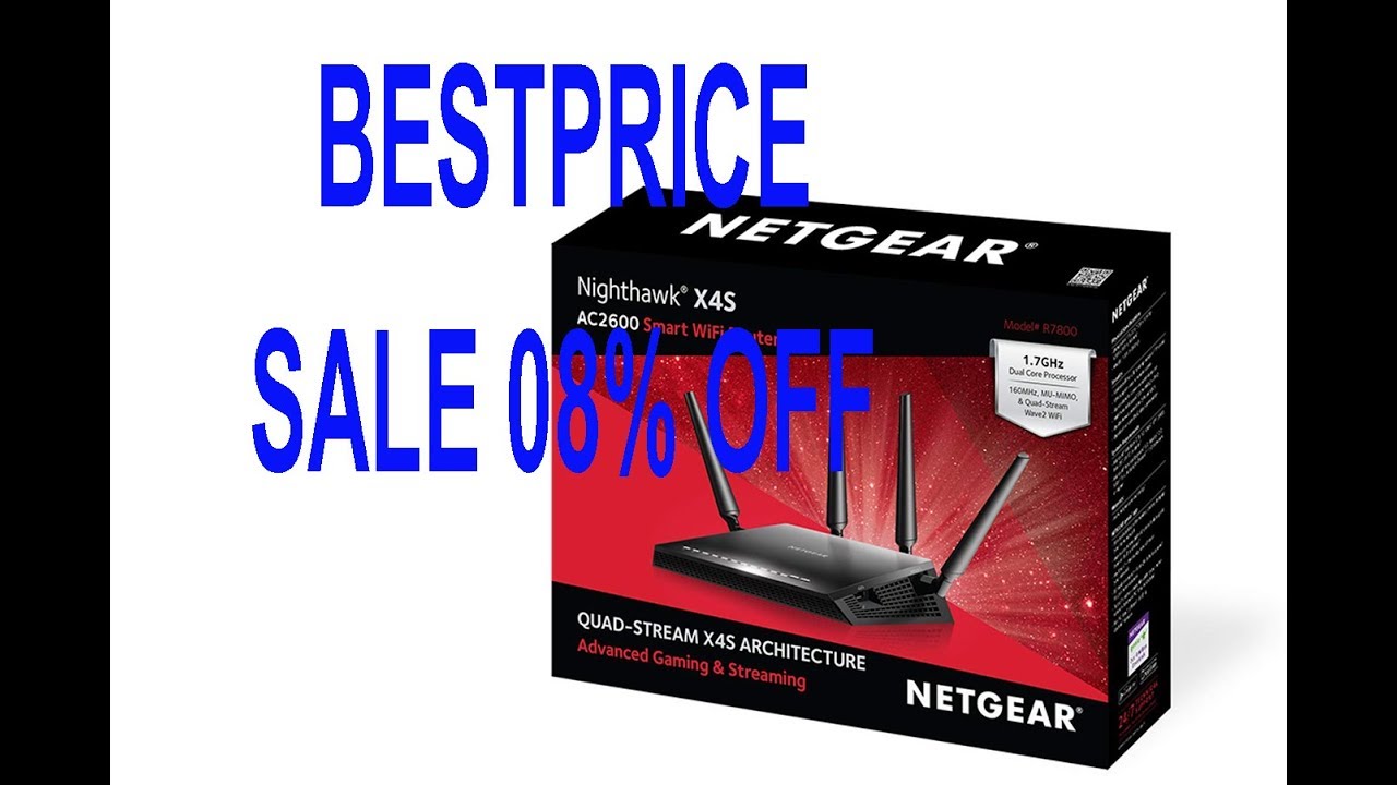 Sale 08% Off NETGEAR (R7800) Nighthawk X4S AC2600 4x4 Dual Band Smart WiFi Router, Compatible Review