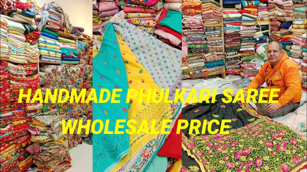 HANDMADE SAREE PHULKARI SAREE PHULKARI DUPATTA SUITS WHOLESALE PRICE SHOP IN AMRITSAR #viralvideo 
