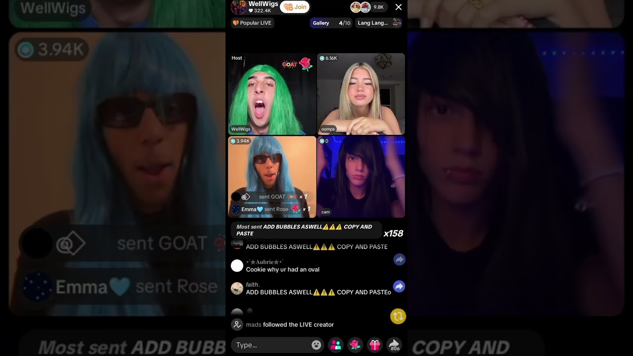 Embrigh, Cam, Naty, Michael на Live WellWigs