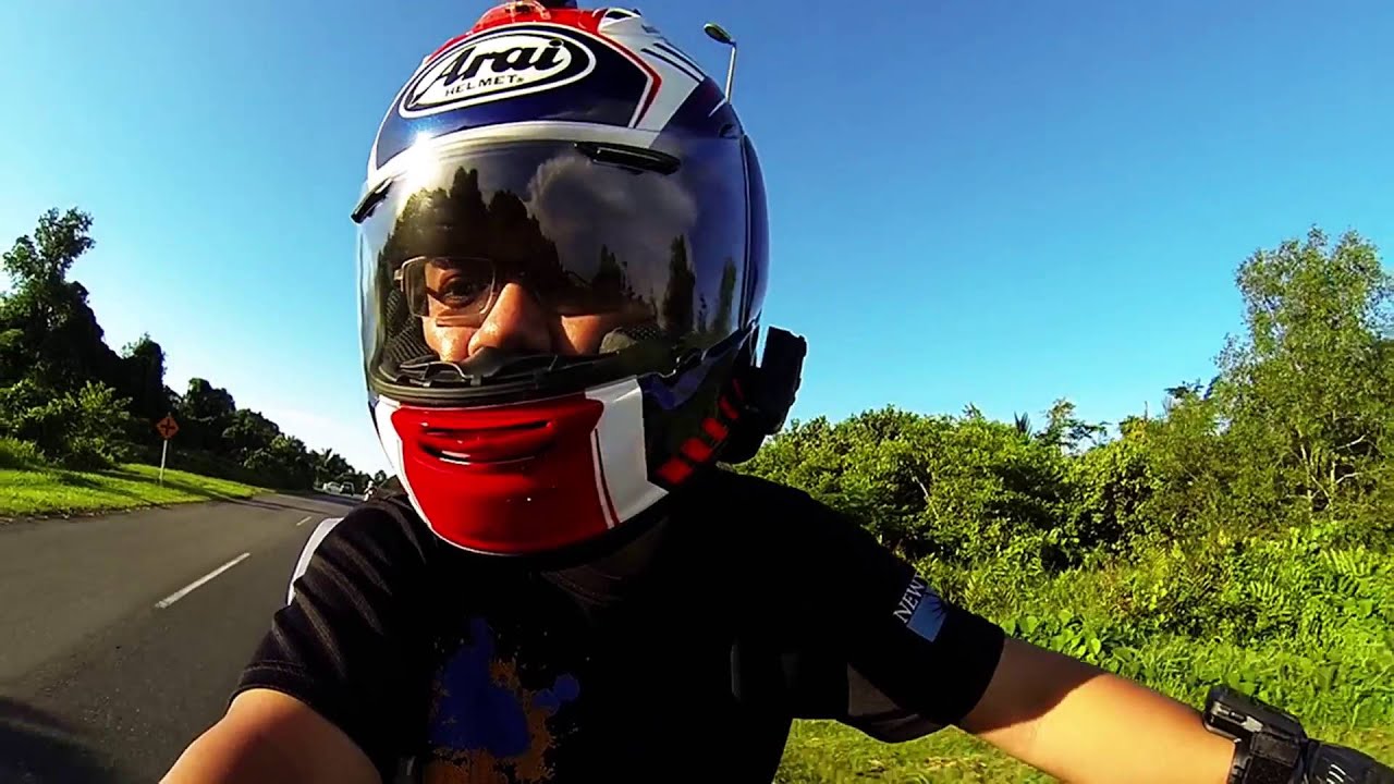 Selfie shot: Ride around Mukah town in BMW R 1200 RT, Sarawak, East Malaysia
