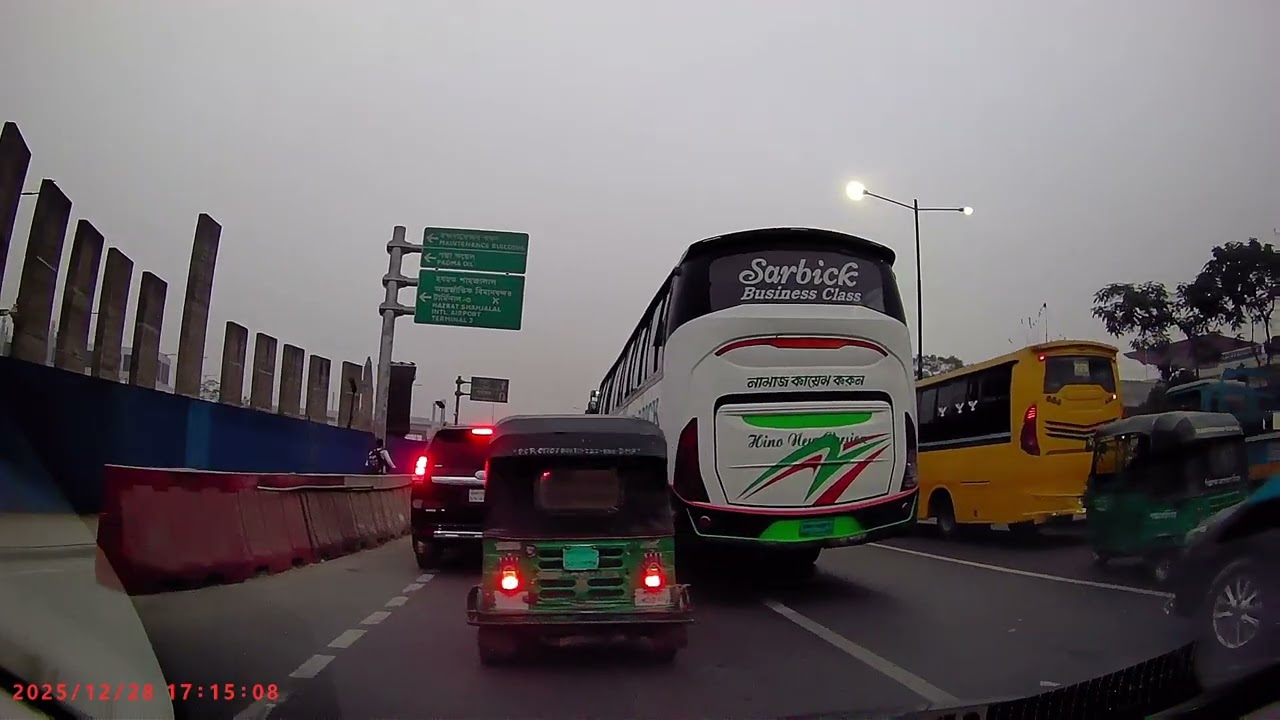 1.5 Hour Winter Commute: Nikunja To Jurain Via Elevated Expressway & Hanif Flyover | Dec 28, 2025