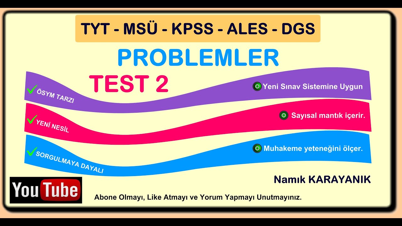 Yeni Nesil Problemler Test 2 Çözümü
