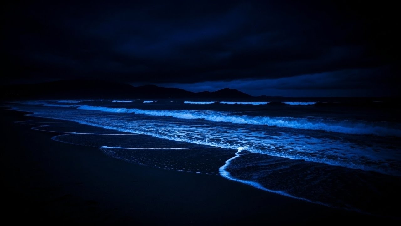 Fall Asleep Naturally With Night Ocean Waves | Deep Sleep Sounds | Dark Screen 24 Hours