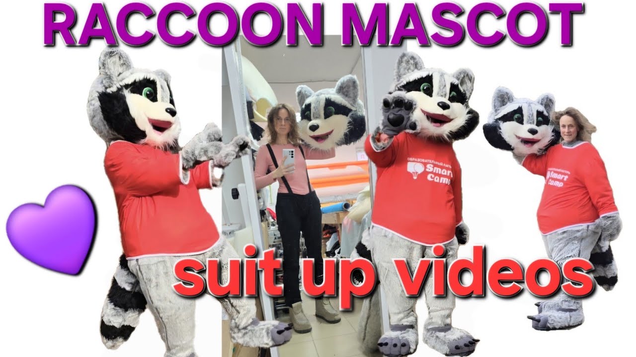Raccoon Mascot Costume Suit Up video / Mascot Costumes Production / Mascot lovers / #mascots