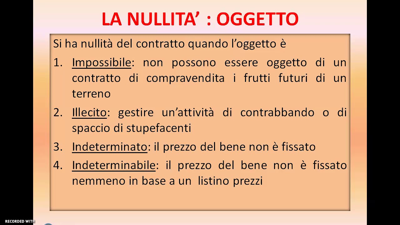 LA NULLITA' DEL CONTRATTO