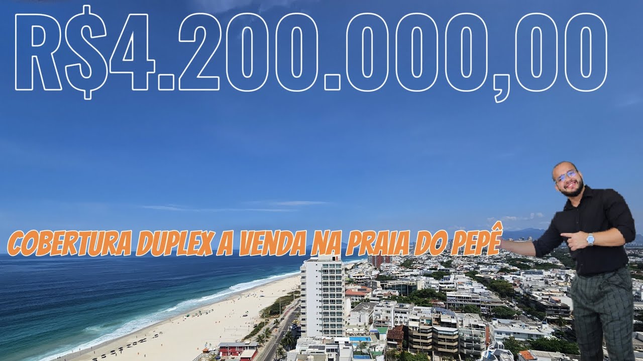 VISTA EXCLUSIVA! COBERTURA DUPLEX A VENDA NA PRAIA DO PEPÊ O PONTO MAIS DESEJADO DA PRAIA DA BARRA