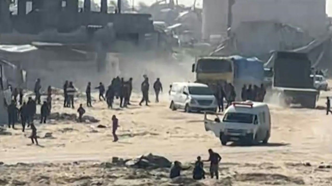 Ambulances drive in Rafah area after Israel strikes southern Gaza Strip | AFP