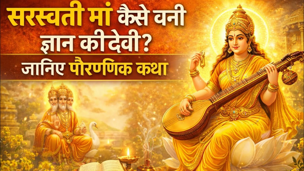 सरस्वती मां कैसे बनी ज्ञान की देवी? जानिए पौराणिक कथा #basantpanchami #saraswatipuja #saraswati 