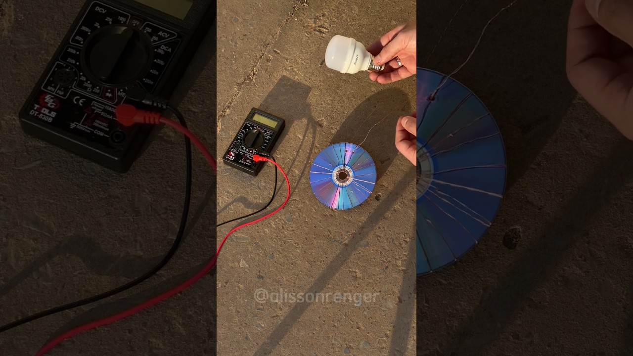 Painel solar feito de CD velho !! 💿😲#cd #diy #fy #teste #solar
