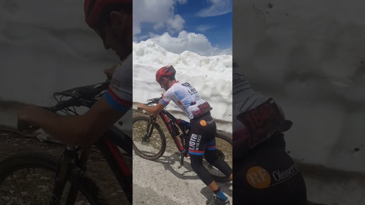 Leonardo Olmi at HERO Dolomites 2021 with snow. #cycling #legendcup #mtb