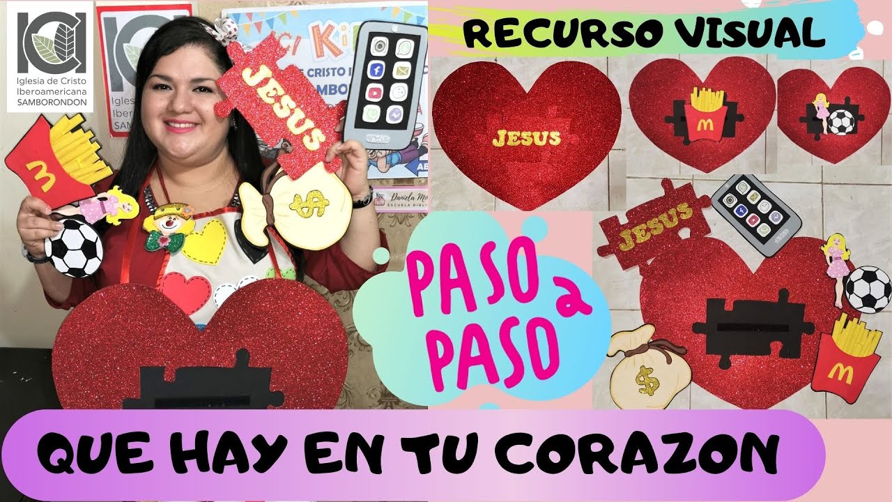 QUE HAY EN TU CORAZON - JESUS EN MI CORAZON - RECURSO VISUAL - PASO A PASO