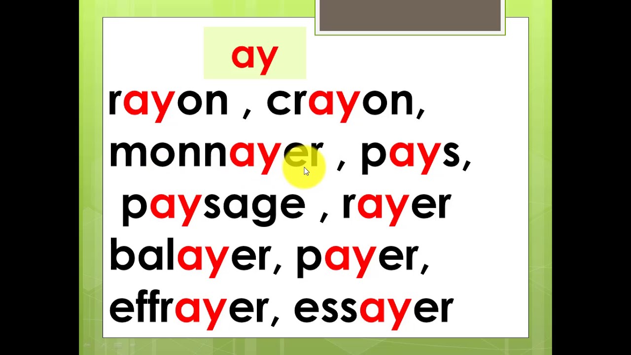 تعلم اللغة الفرنسية من الصفر :  52      la voyelle   y