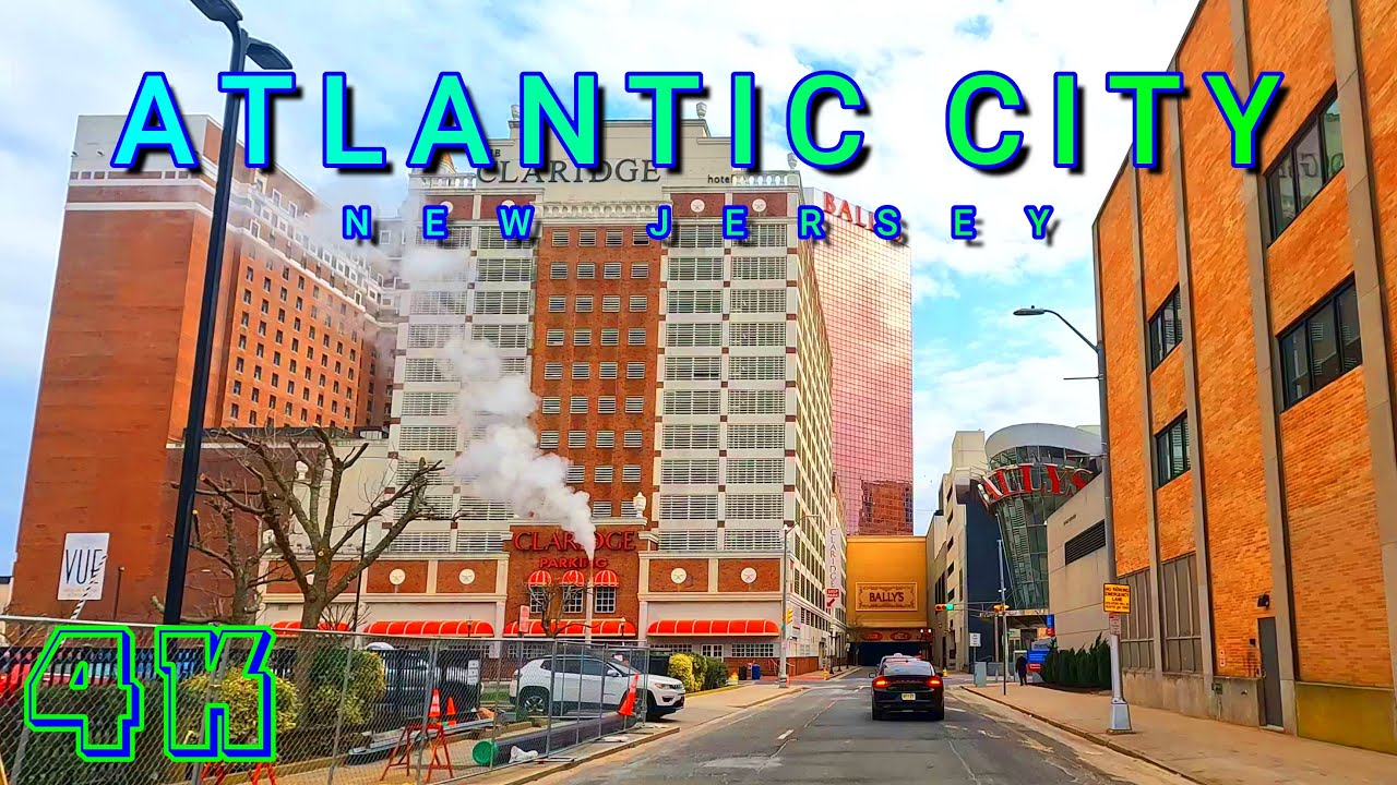Atlantic City Downtown Drive, New Jersey USA 4K - UHD