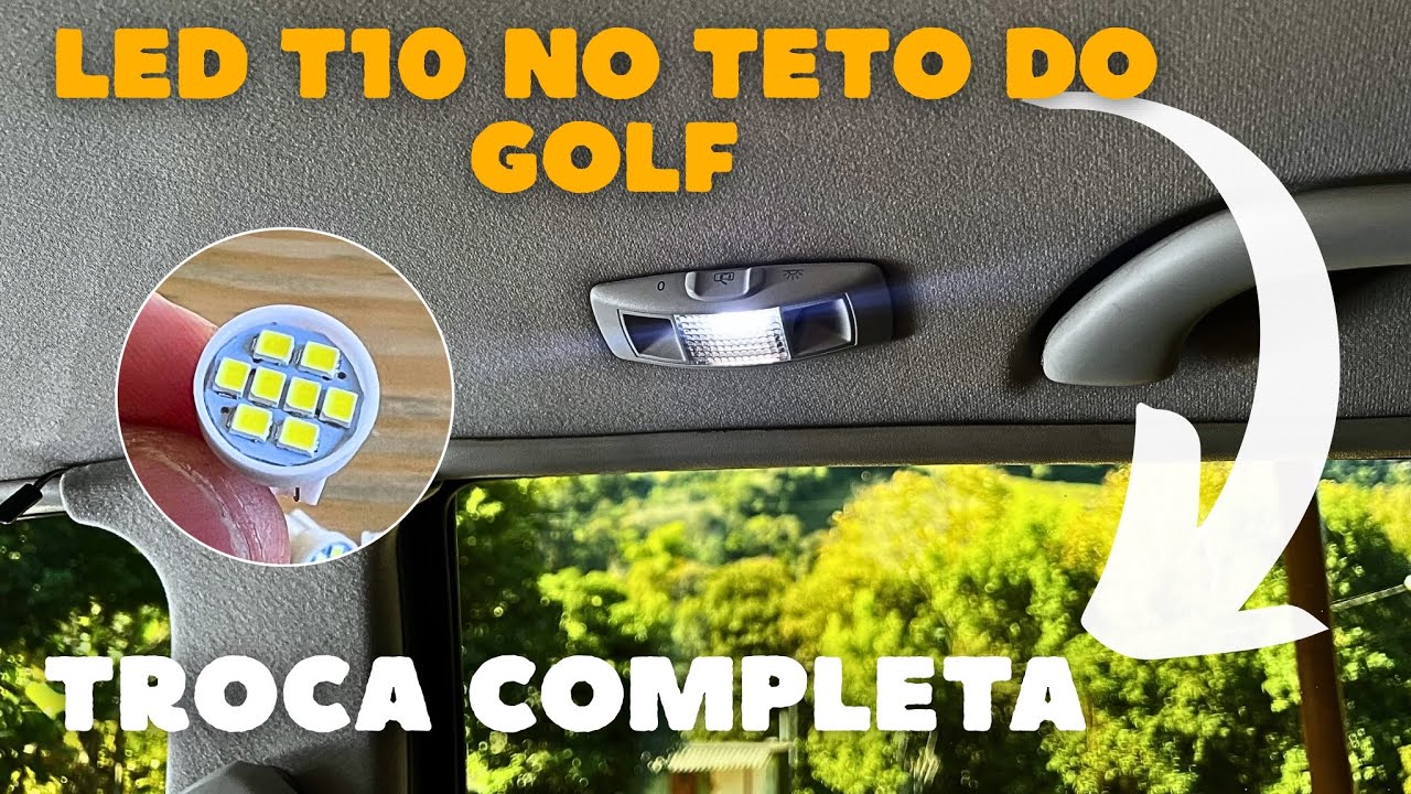 Como adaptar um led 10 na lâmpada de cortesia do golf, iluminação top 🔥