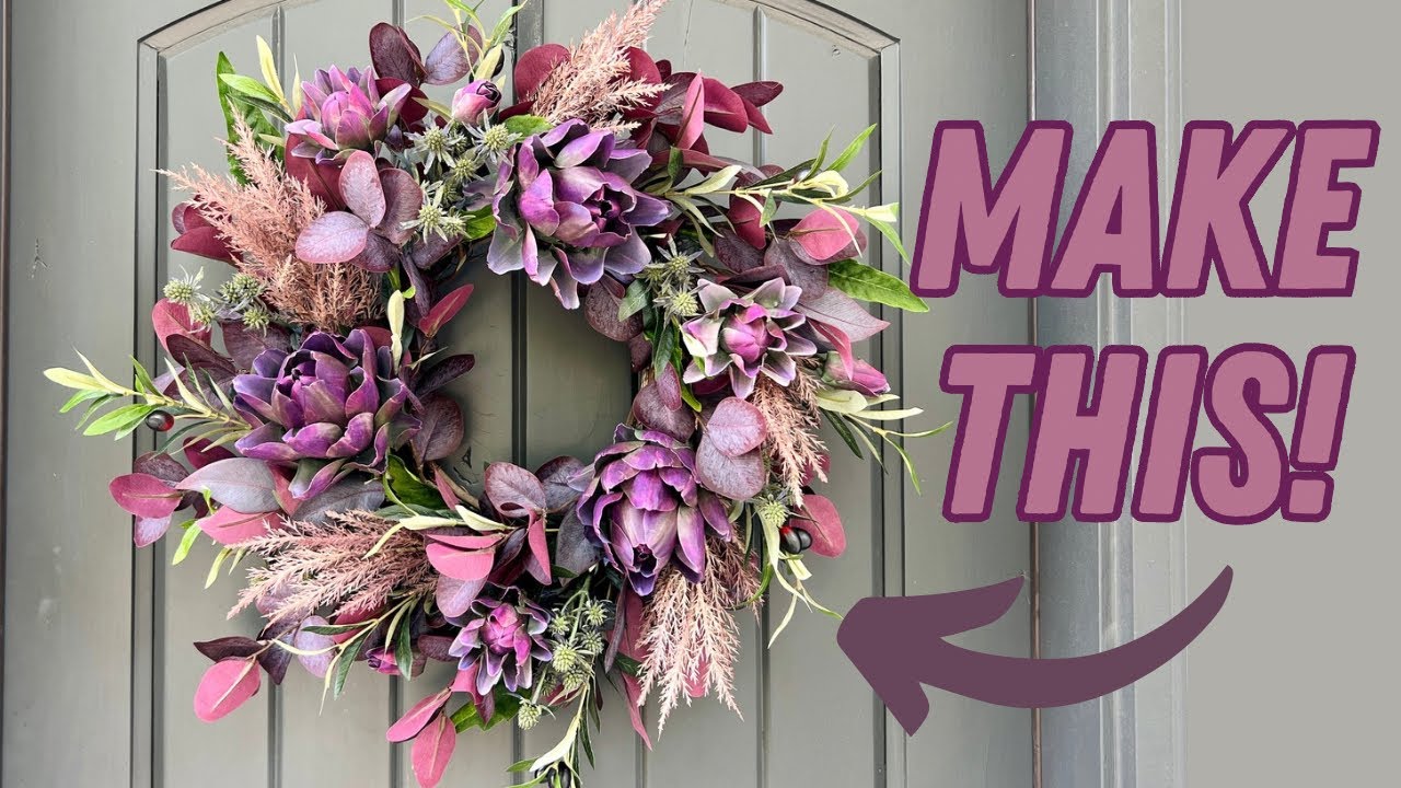 DIY Purple Artichoke Wreath/ High end fall wreath