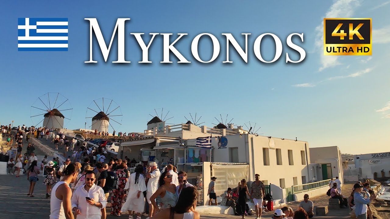 Mykonos Old Town Sunset Walkthrough | 4K UHD (September 2024)