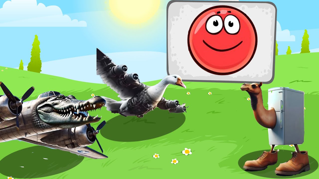 Red Ball 4 vs Shark Ball Italian Brainrot AI Animal Part 1