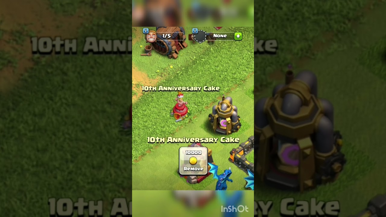 You will get after removing  10th anniversary  cake 🎂🎂(COC) #10thanniversary #clashofclans