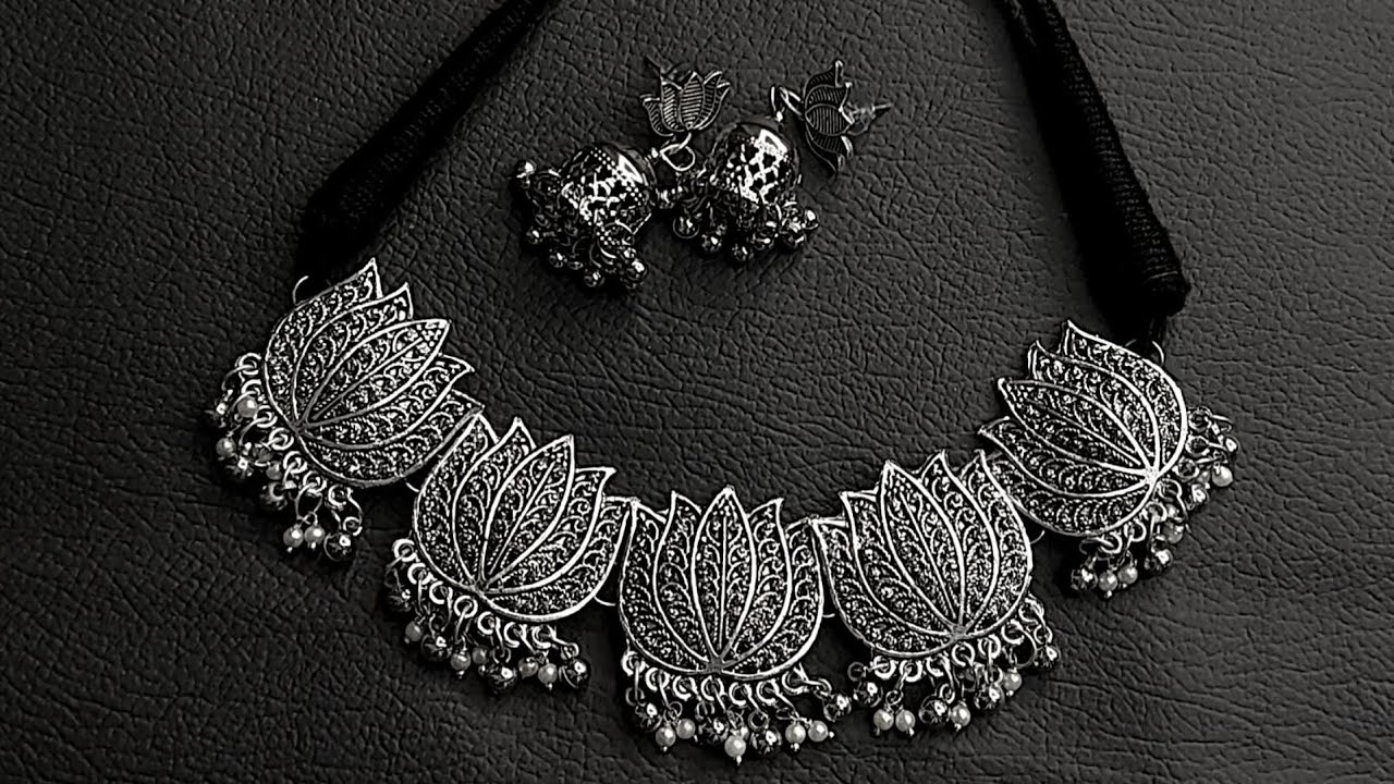 oxidised choker making at home | oxidised choker necklace making | diy home