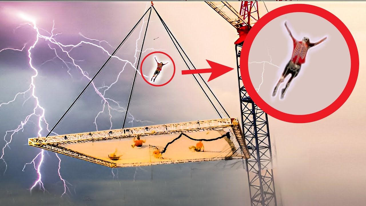 We Got Caught by a Storm on WORLDS BIGGEST TRAMPOLINE