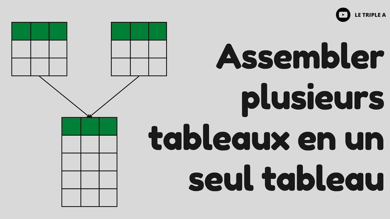 Comment combiner  plusieurs tableaux en un seul tableau
