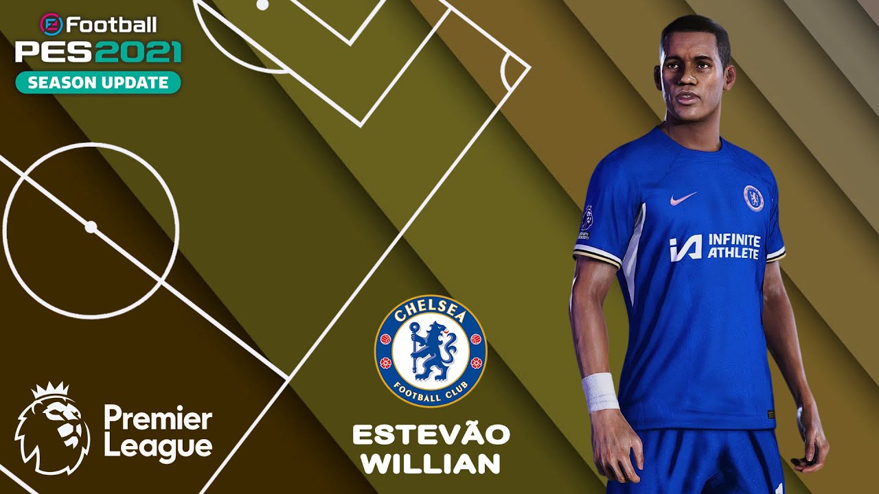 ESTEV&Atilde;O WILLIAN face+stats (Chelsea FC) How to create in PES 2021