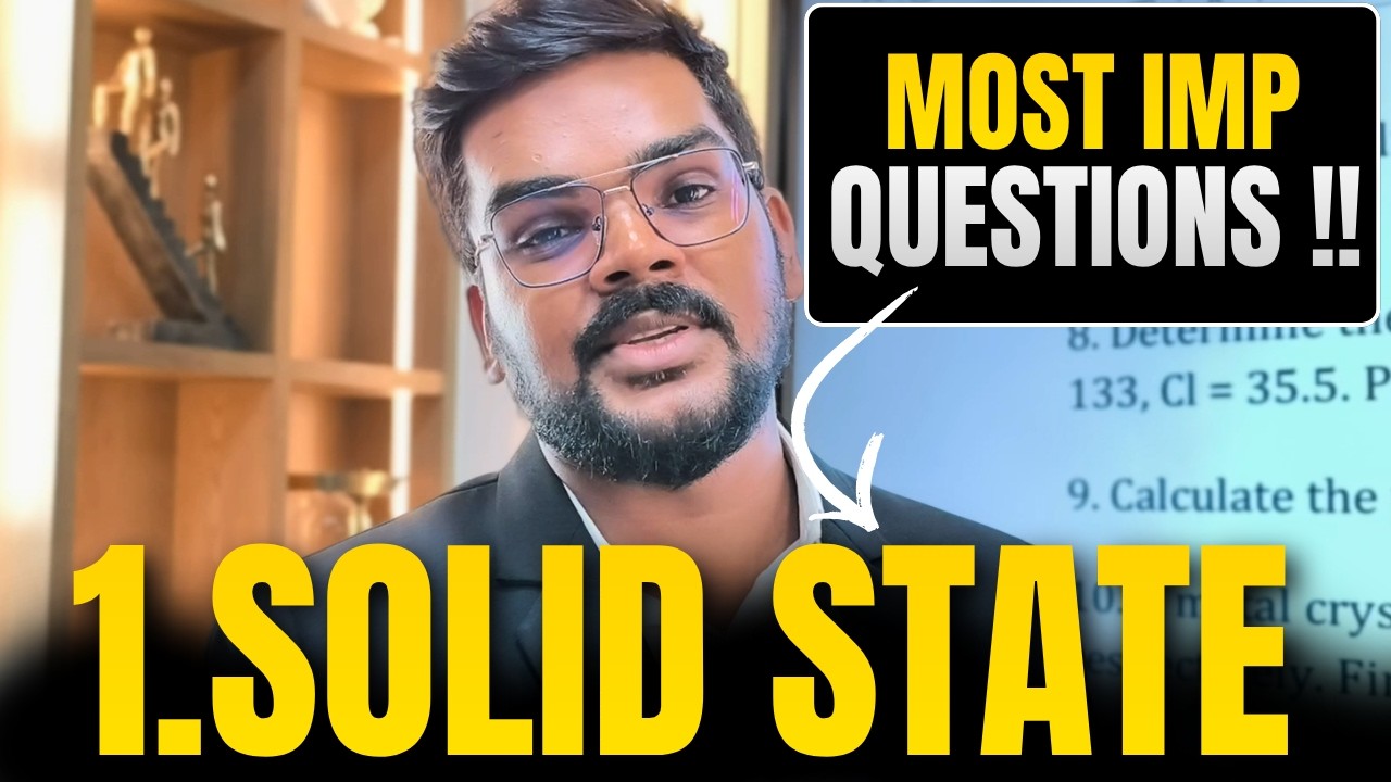 12th CHEMISTRY | SOLID STATE | MOST IMP QUESTIONS | Pradeep Giri Sir