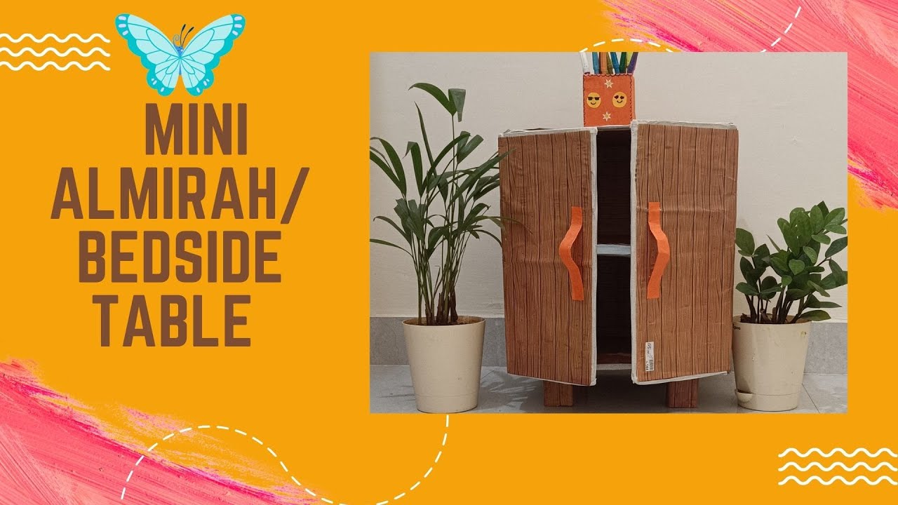 Cardboard Box Reuse Idea | Mini Almirah / Bedside Table DIY