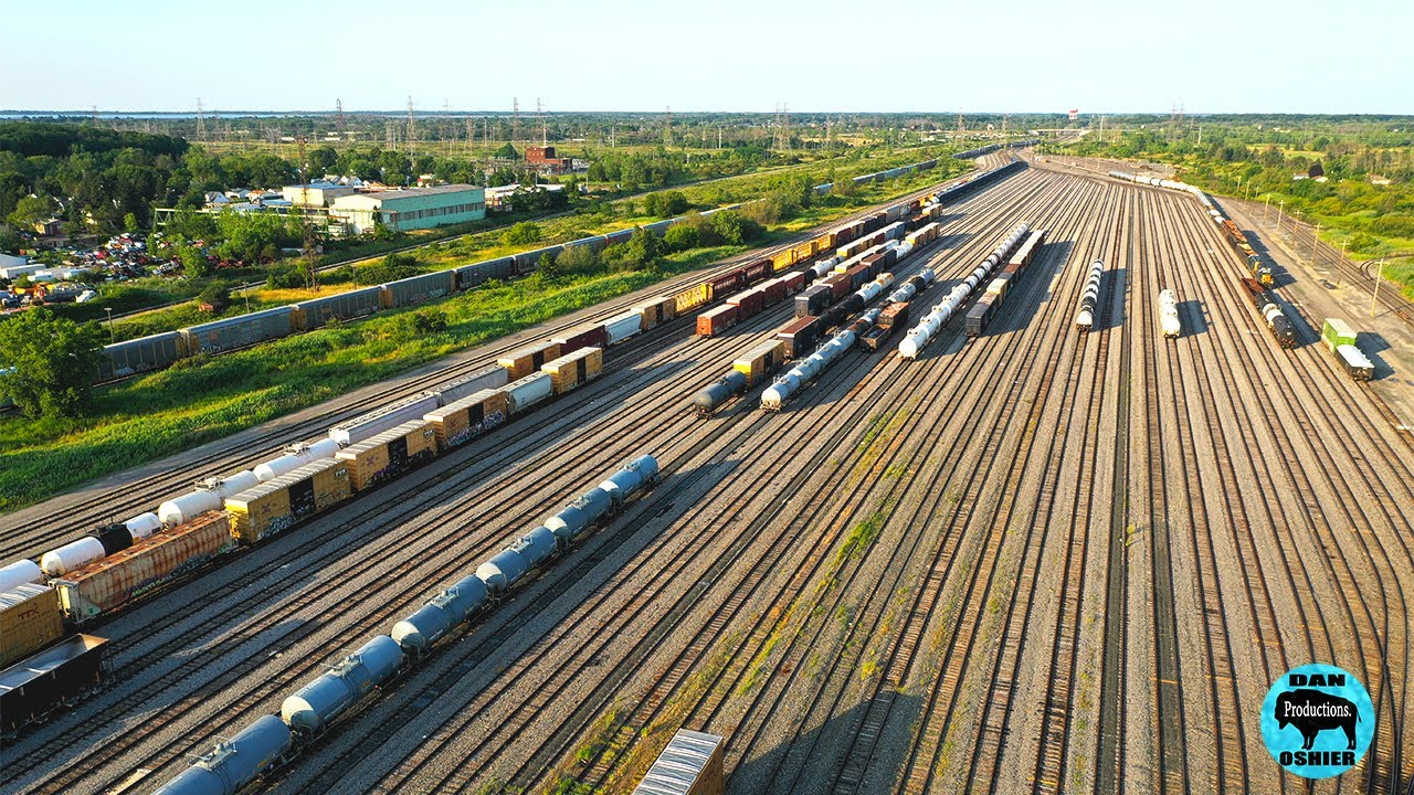 Drone Above Niagara Falls Railroad Yard | Dan Oshier Video Productions