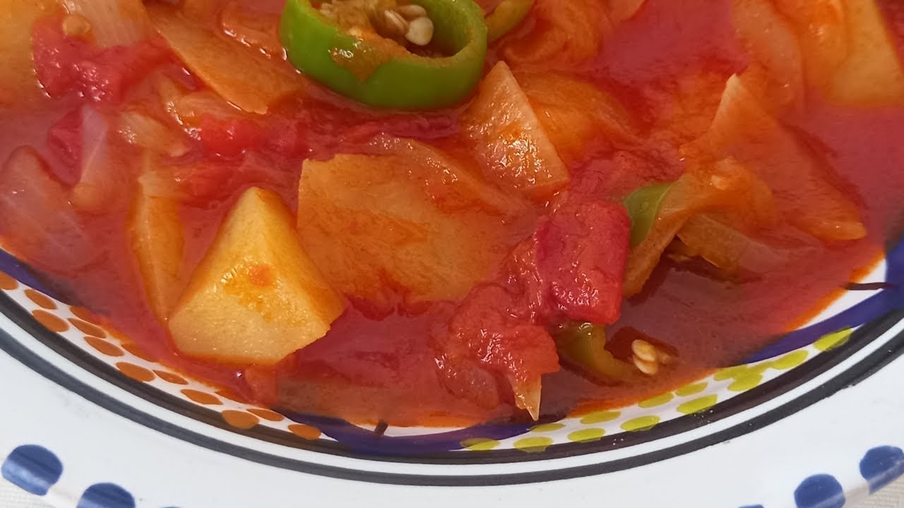 مرقة صيف بلاش لحم و بطماطم كعب برك (شكشوكة بطاطا)