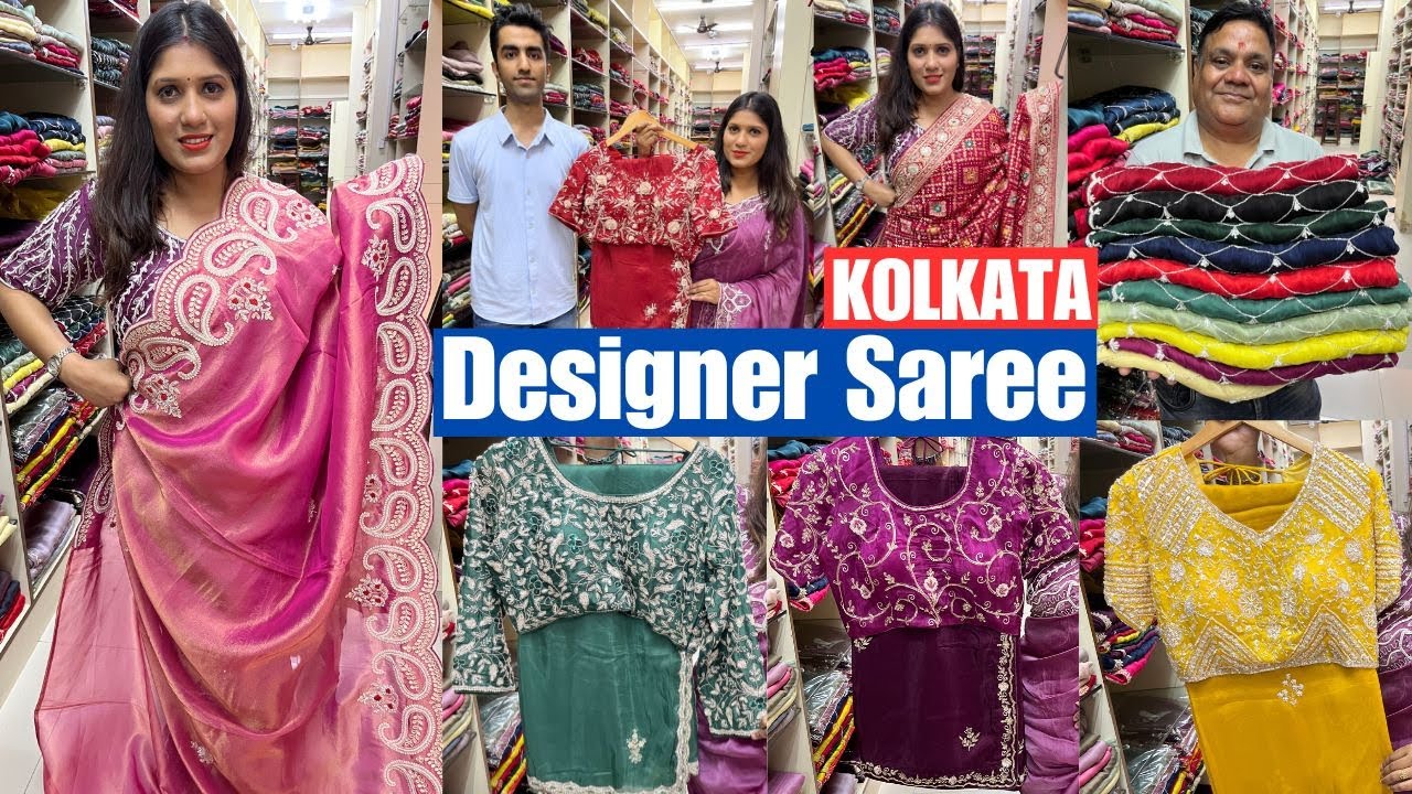 Handwork Saree With Heavy Blouse Zardosi Work : Ambika Saree House Barabazar Kolkata Golden Arcade