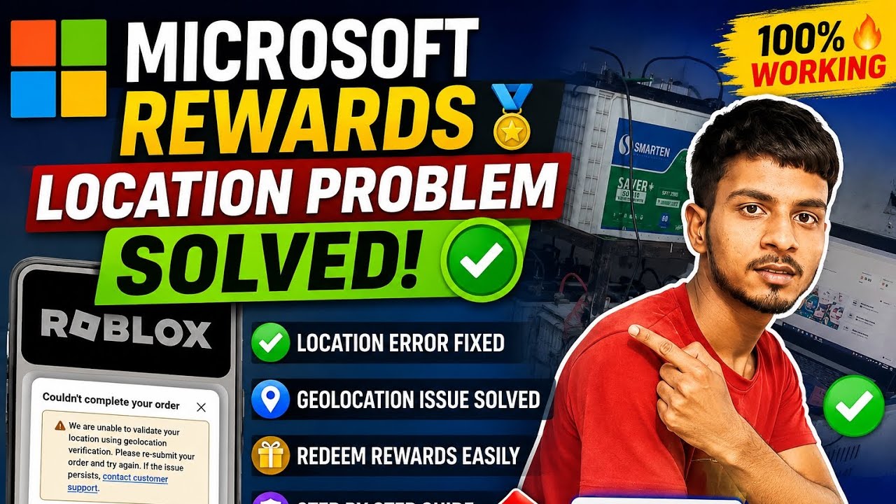 🔥 Microsoft Rewards Location Problem Finally Solved! Agar aapko Roblox ya kisi bhi Gift Card redeem