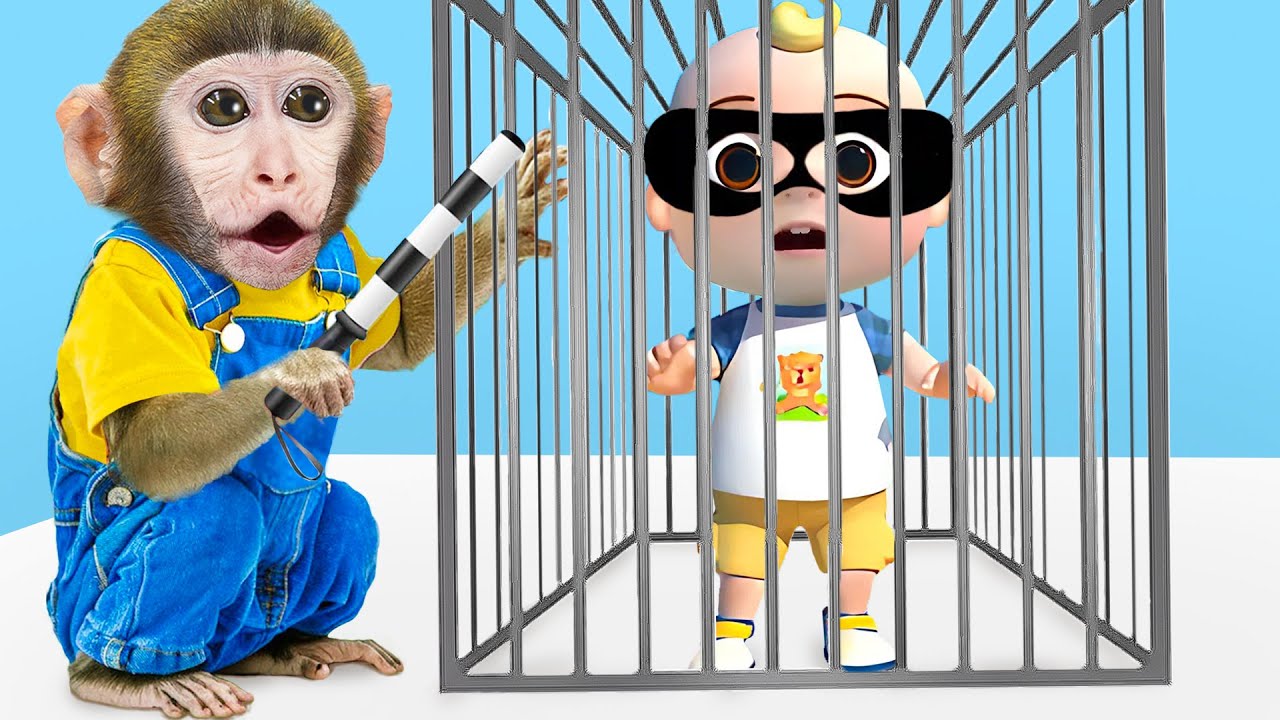 Monkey MoMo Drove a Tractor Filled with colorful eggs and overcame the thief's cunning plan