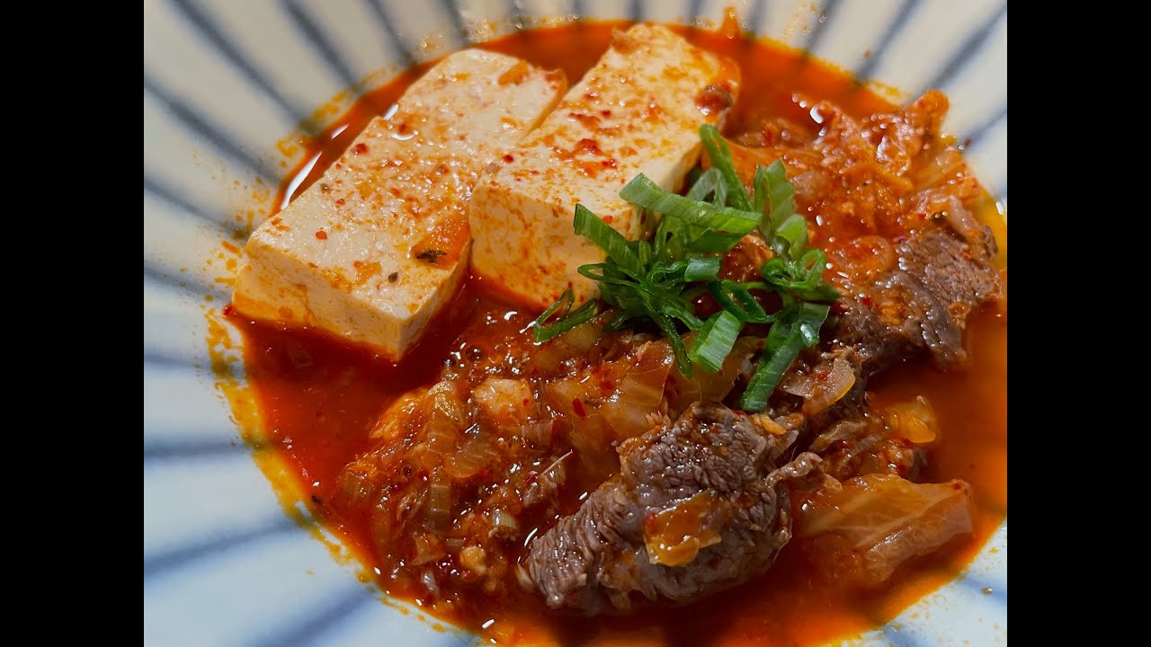 Tofu Kimchi Beef Jjigae (Korean Stew)
