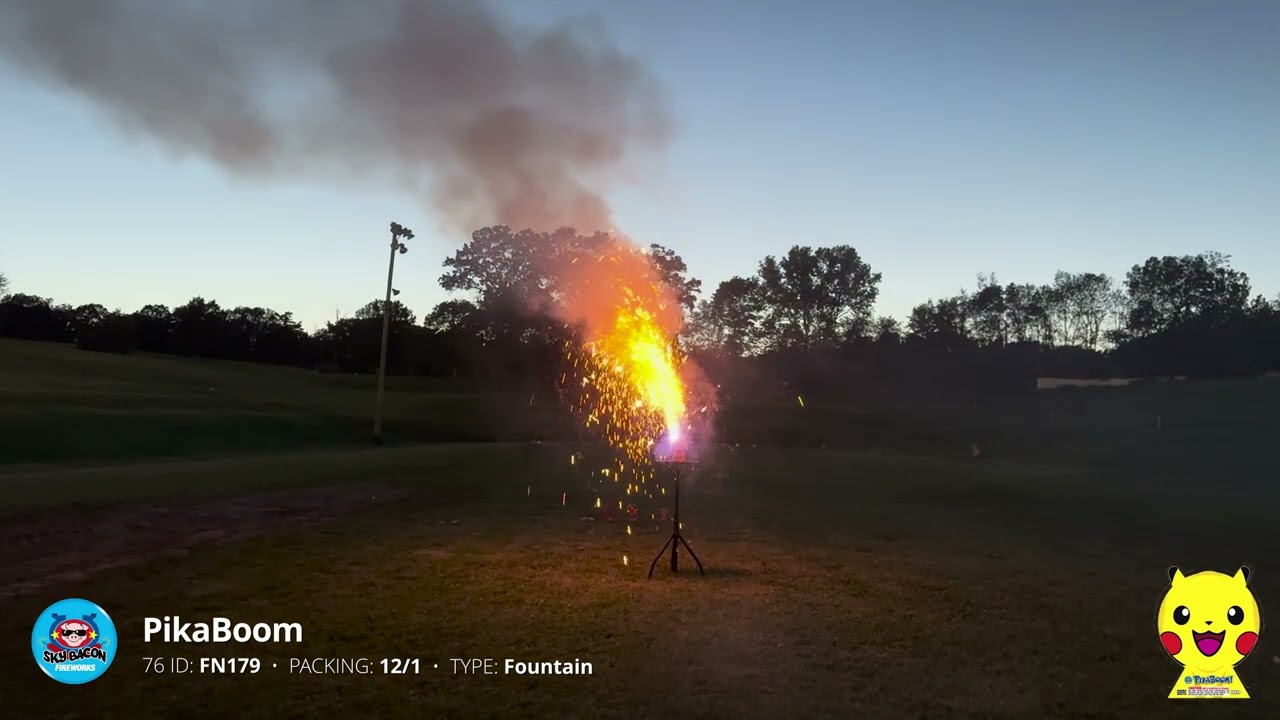 FN179 PikaBoom - Fountain by Sky Bacon Fireworks - 2024 Production