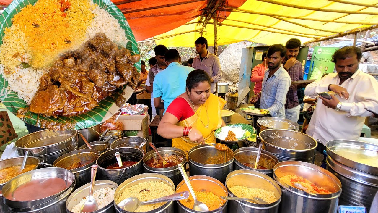 Kumari Aunty Street Food Hyderabad | Indian Street Food | Famous Aunty Selling Unlimited Food