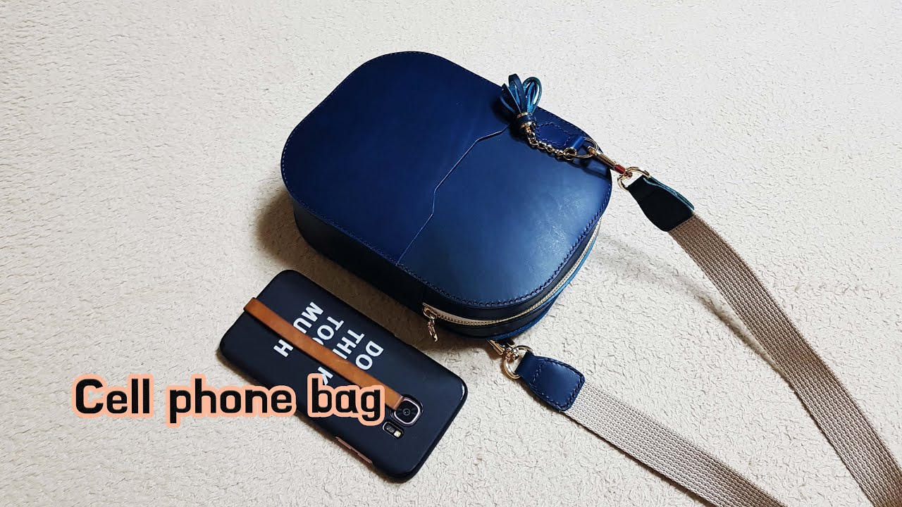 Leather Craft 가죽공예 Making a cell phone bag part 3 핸드폰가방 만들기 3탄/ free pattern PDF
