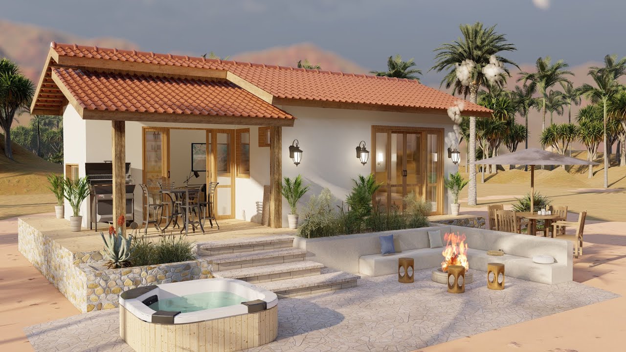 Pequena Casa de 36 m2 para Viver Fora da Rede com Estilo Simples e P&aacute;tio Aconchegante