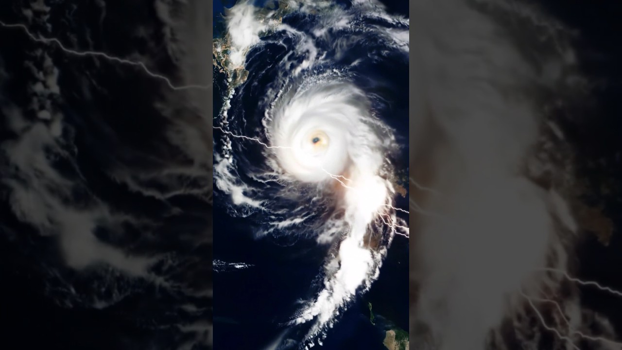 Satellite view of a Super Cyclone | Tsunami | Cyclone on the Ocean #cyclone #tsunami #satelliteview